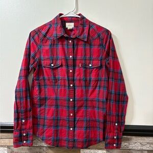 Women’s Levi's Red and Blue Plaid Shirt Size Small